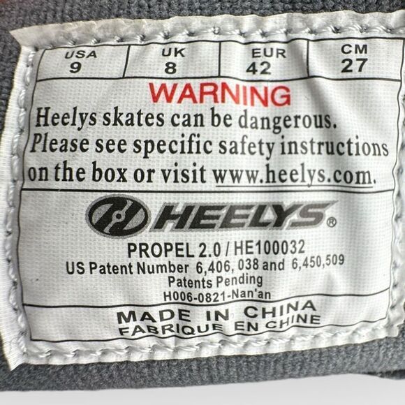 NWT Heelys Kids Boys Proper 2.0 Roller Skate Sneaker Shoes Black Red Size 9 - Picture 11 of 12